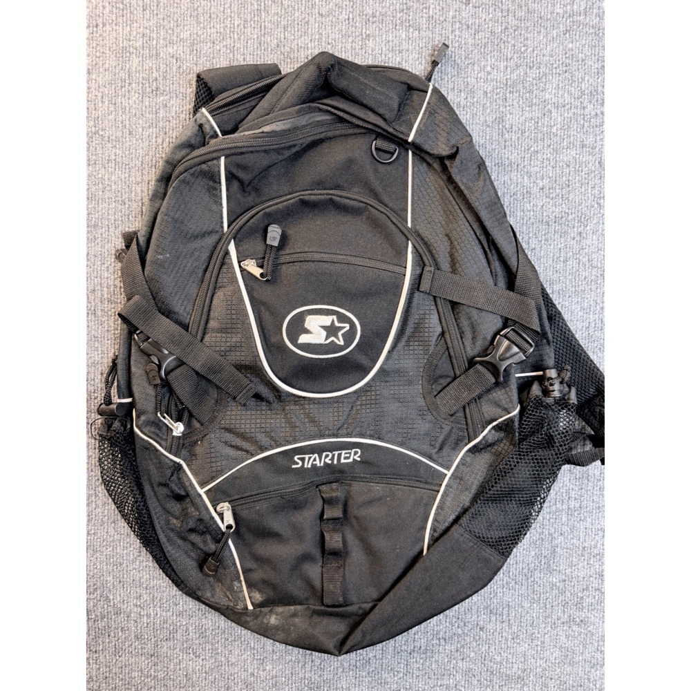 Starter Backpack Black Multi Pocket Laptop Sleeve School Work Gym Bag Y2K Style